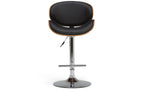 Marana Bentwood Adjustable Swivel Bar Stool in Vegan Leather