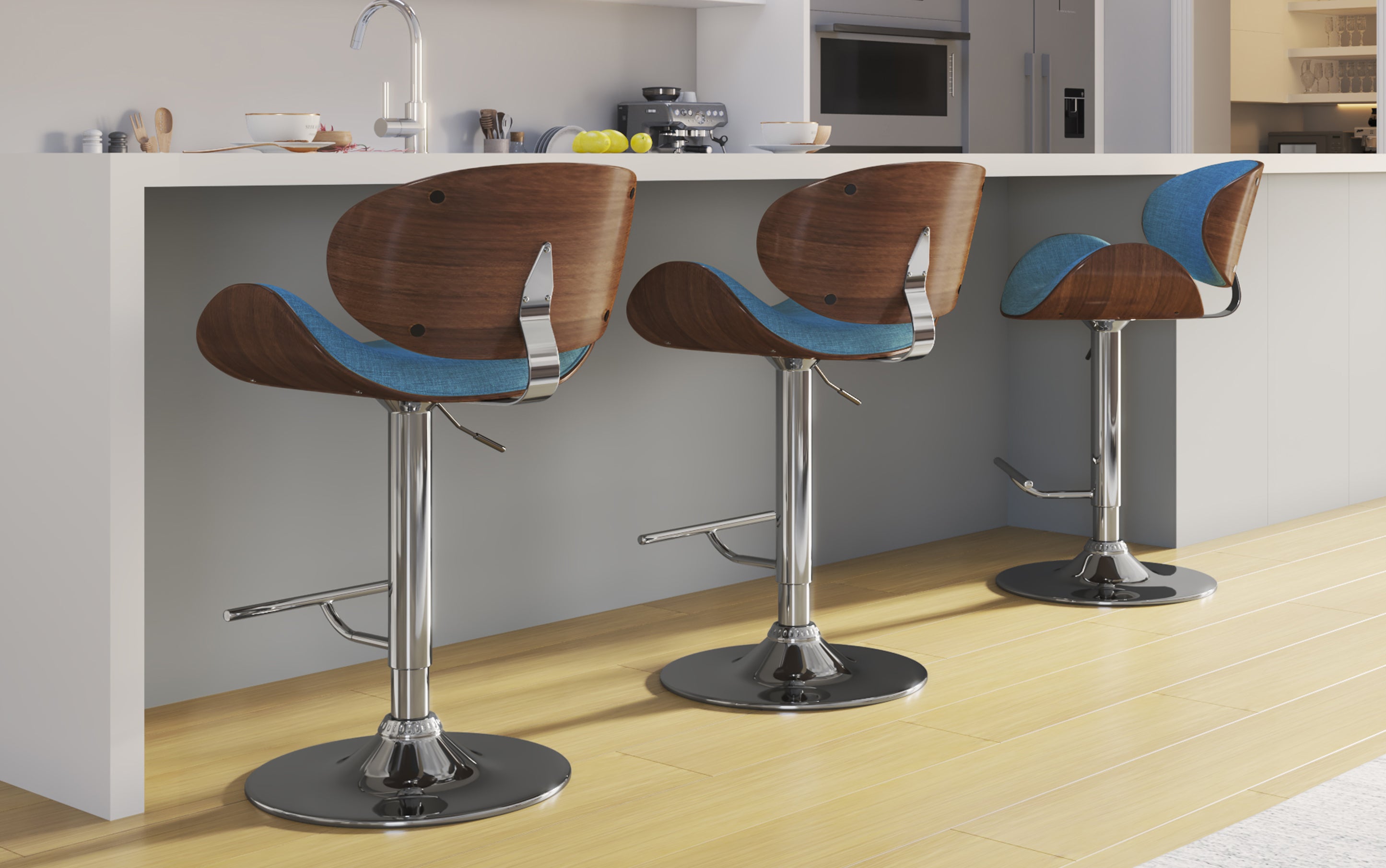 Marana Bentwood Adjustable Swivel Bar Stool