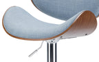 Marana Bentwood Adjustable Swivel Bar Stool in Linen Style Fabric