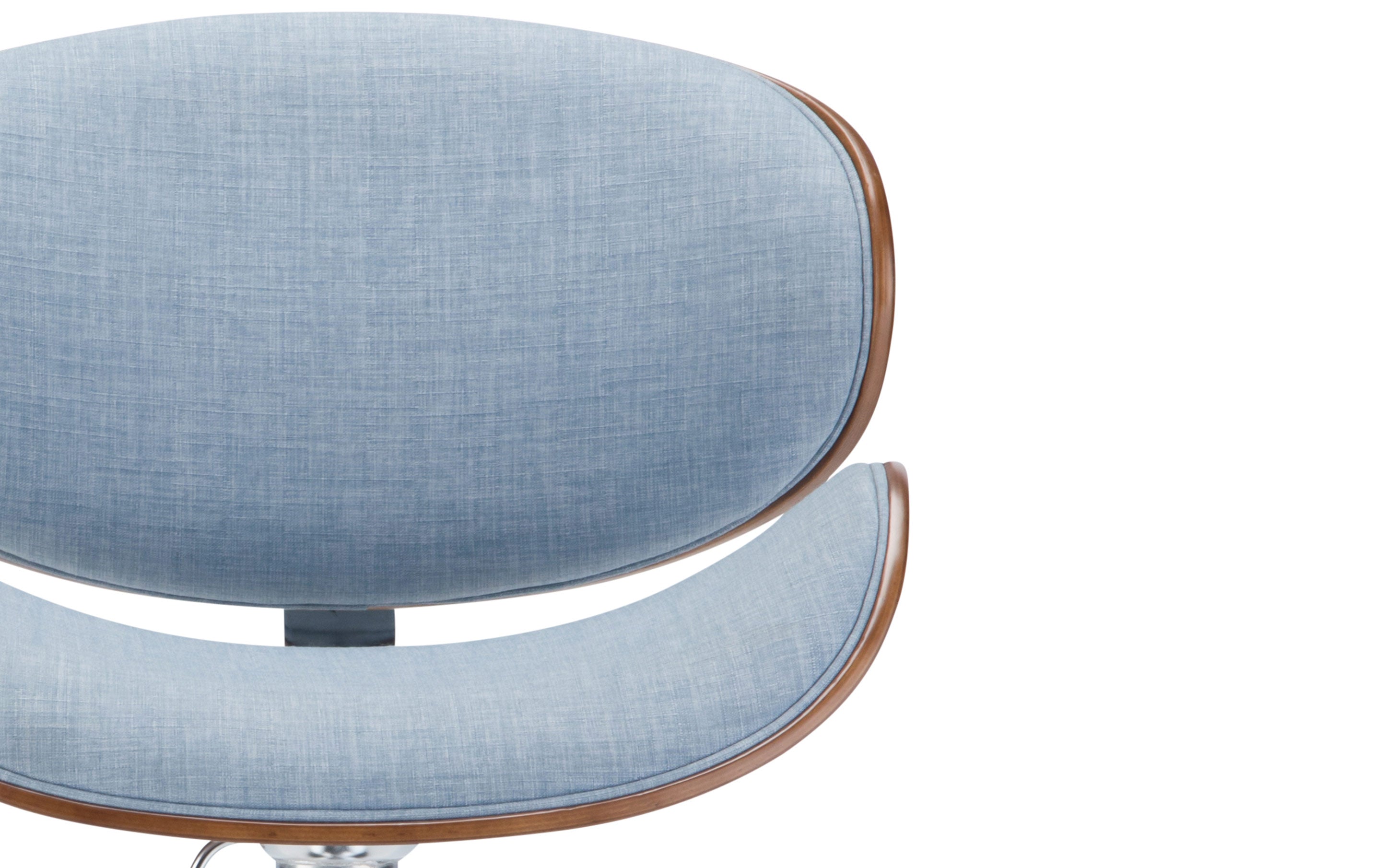 Marana Bentwood Adjustable Swivel Bar Stool in Linen Style Fabric