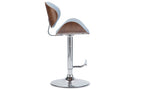Marana Bentwood Adjustable Swivel Bar Stool in Linen Style Fabric
