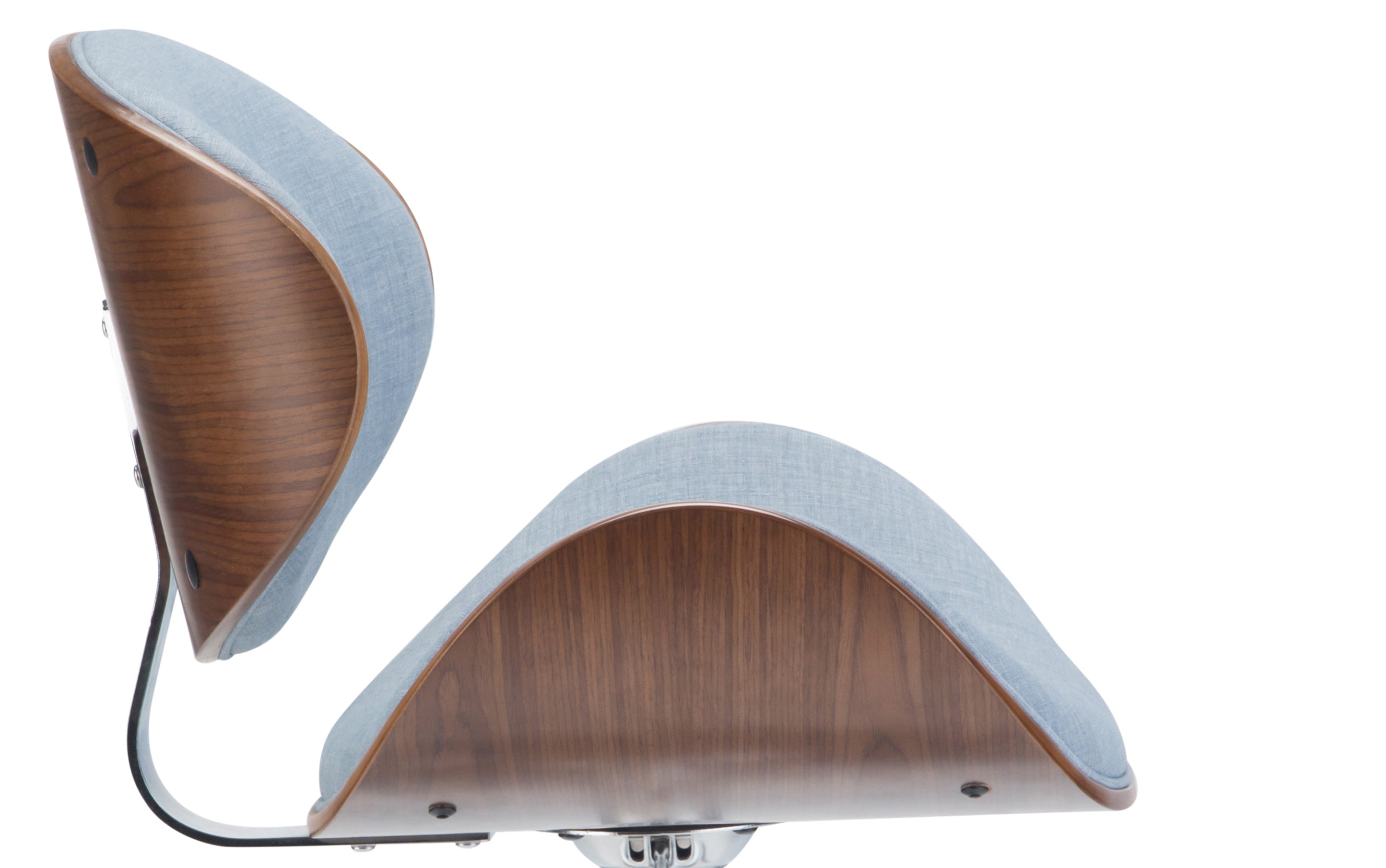 Marana Bentwood Adjustable Swivel Bar Stool in Linen Style Fabric