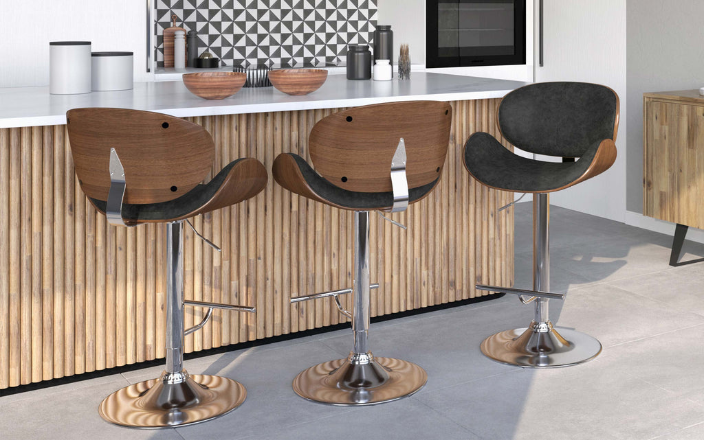 Marana Bentwood Adjustable Swivel Bar Stool
