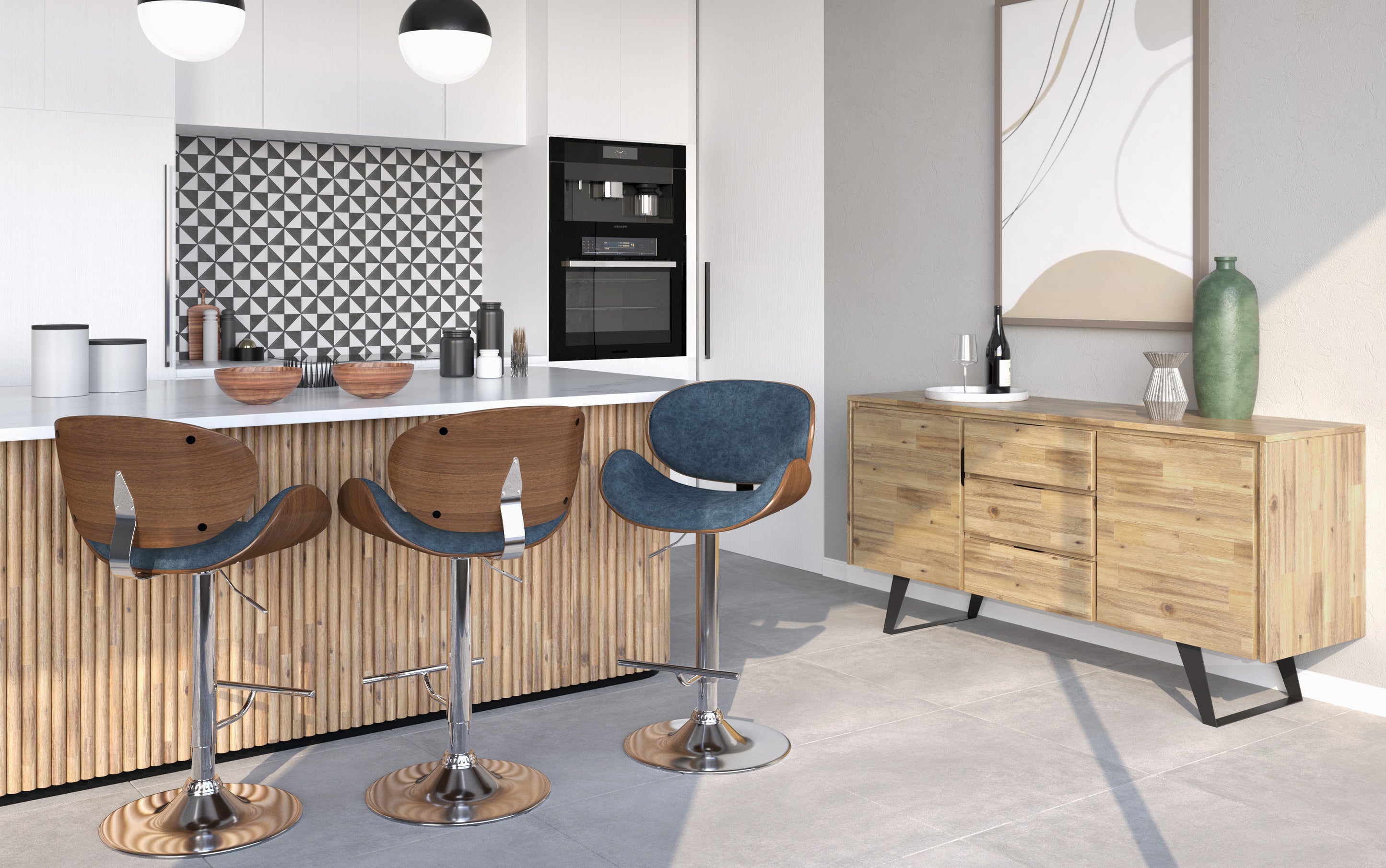 Marana Bentwood Adjustable Swivel Bar Stool