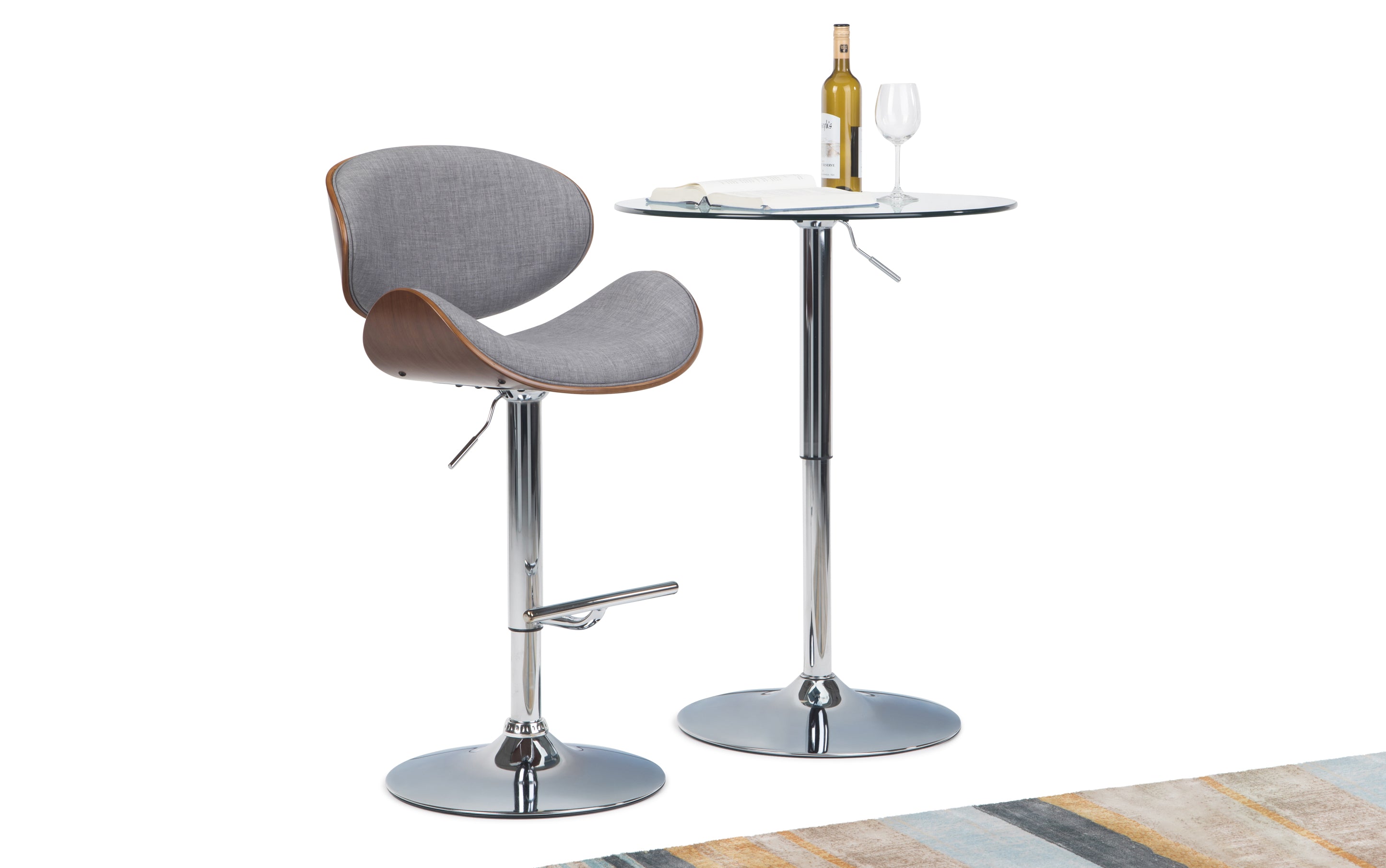 Marana Bentwood Adjustable Swivel Bar Stool