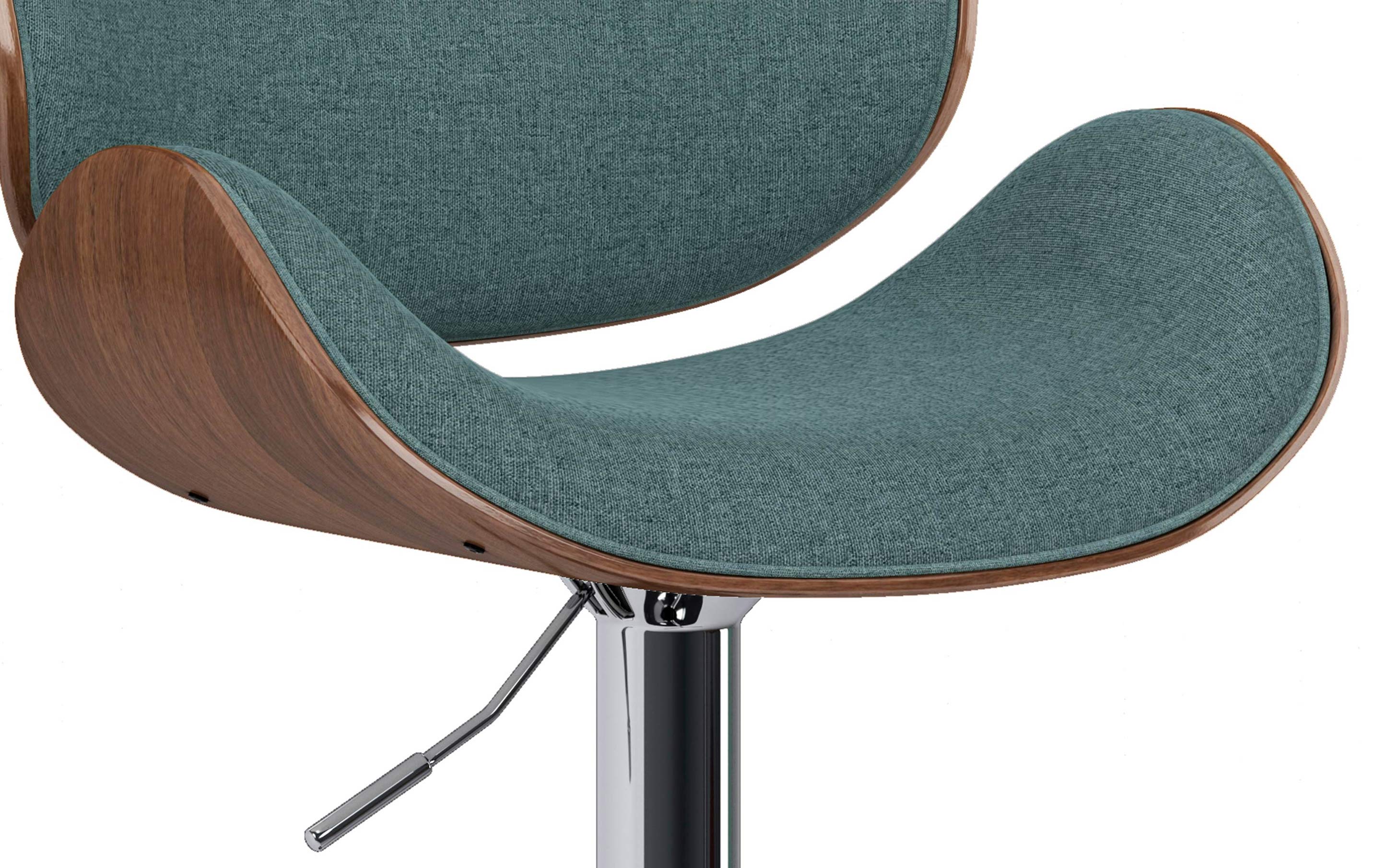 Marana Bentwood Adjustable Swivel Bar Stool in Light Turquoise Blue