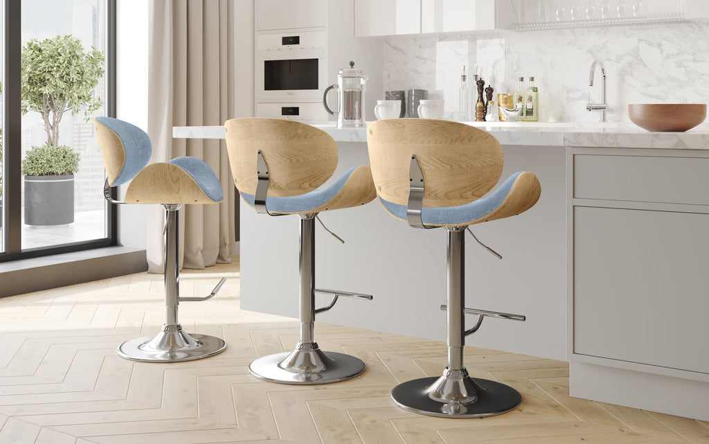 Marana Bentwood Adjustable Swivel Bar Stool