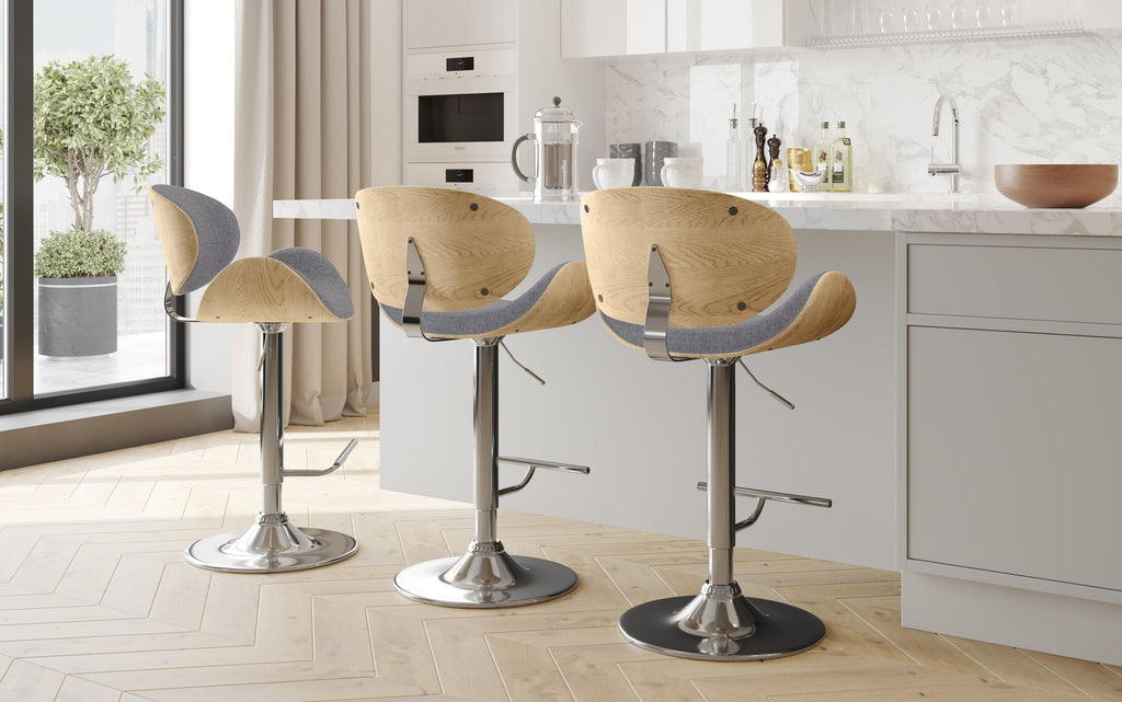 Marana Bentwood Adjustable Swivel Bar Stool