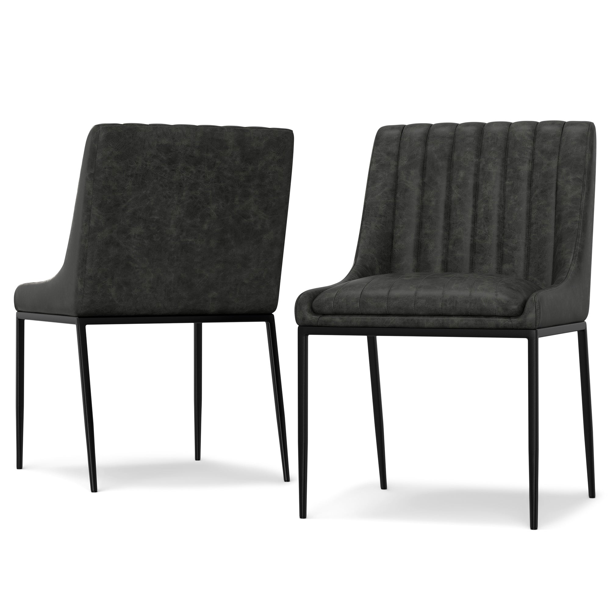 Melody Dining Chair (Set of 2) in Distressed Vegan Leather