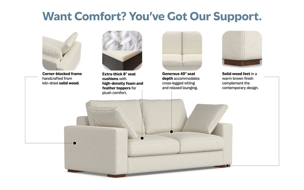 Charlie 78 inch Deep Seater Sofa