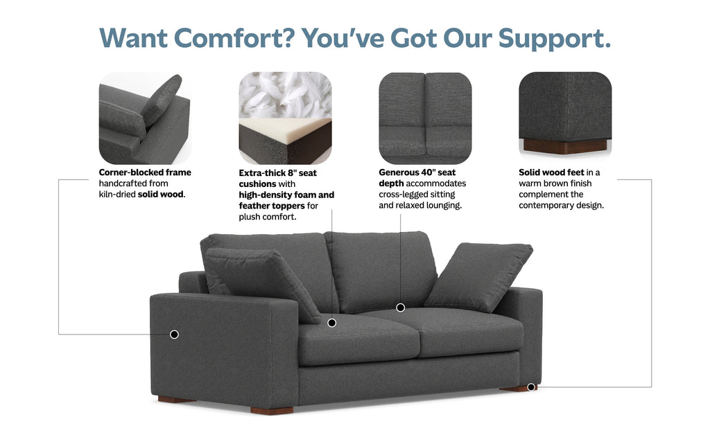 Charlie 78 inch Deep Seater Sofa