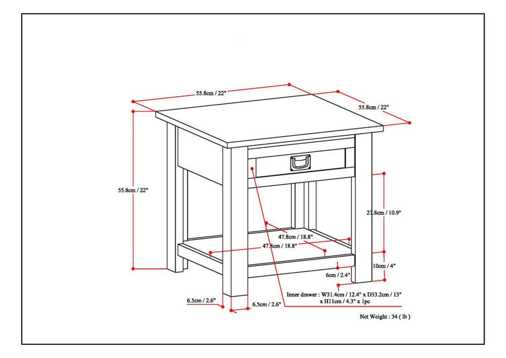 Monroe End Table in Acacia