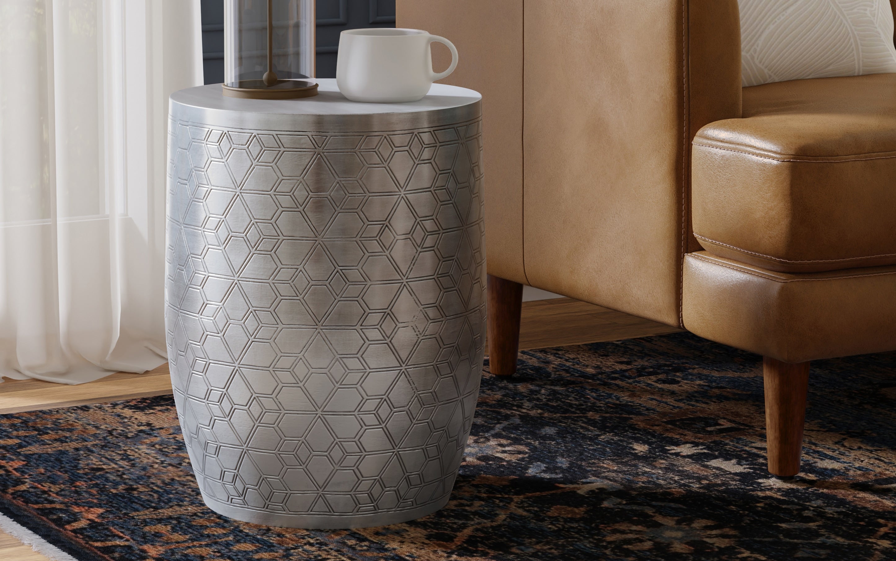 Johnsen 15 inch Geometric Pattern Accent Table