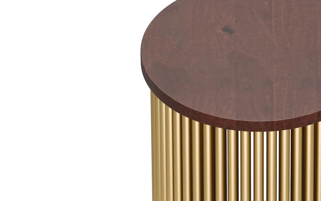 Demy Metal and Wood Accent Table