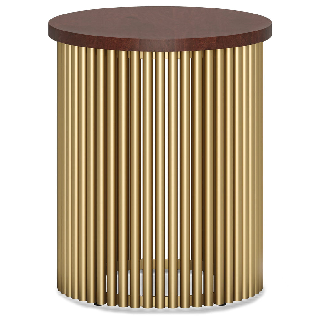 Demy Metal and Wood Accent Table