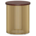 Demy Metal and Wood Accent Table