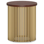 Demy Metal and Wood Accent Table