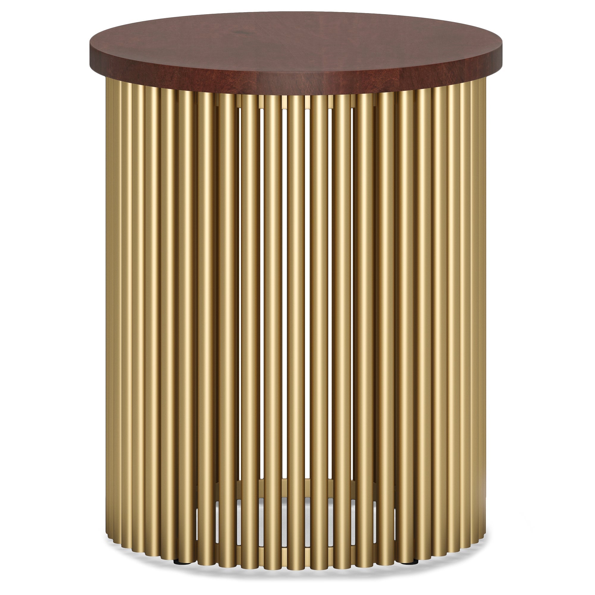 Demy Metal and Wood Accent Table