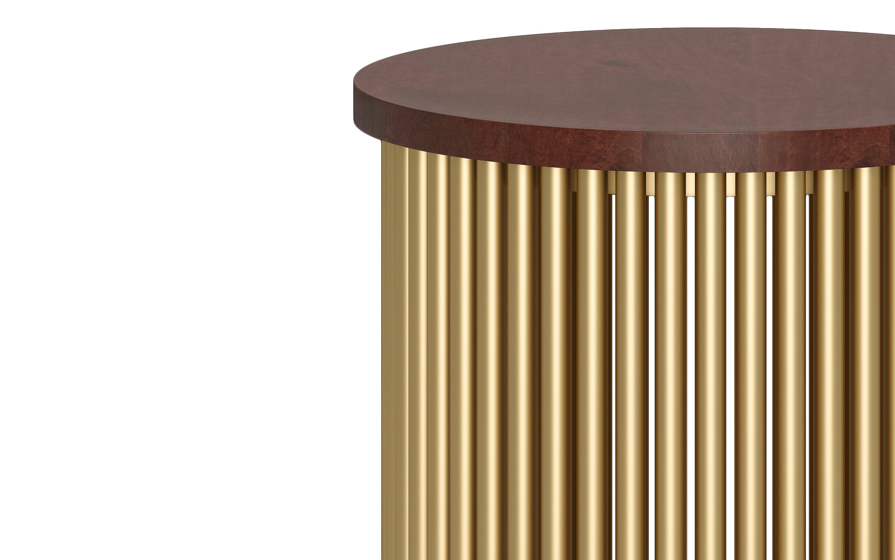 Demy Metal and Wood Accent Table