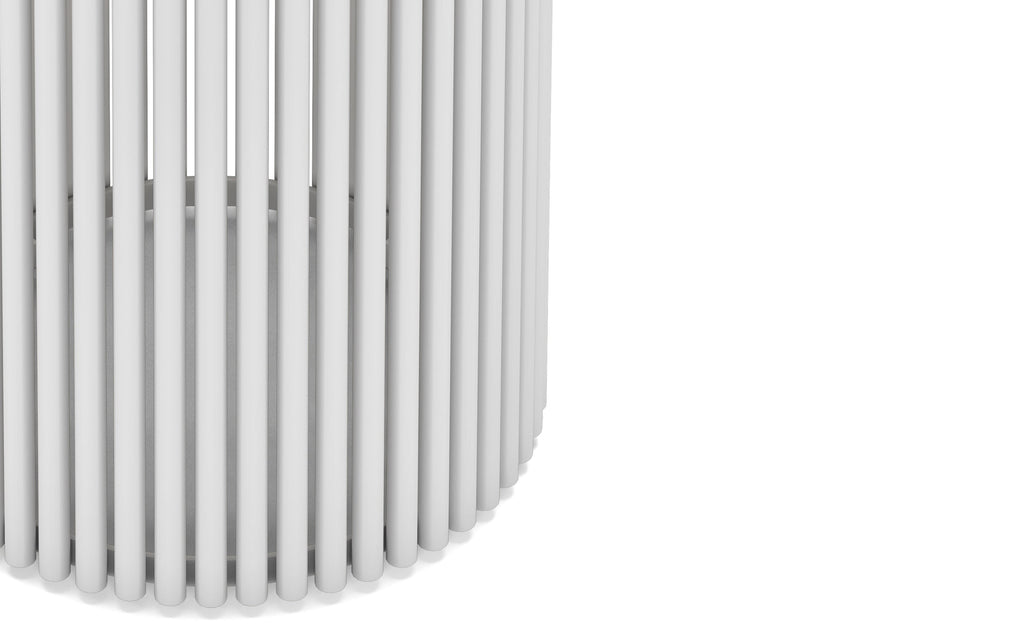 Demy Metal and Wood Accent Table in White