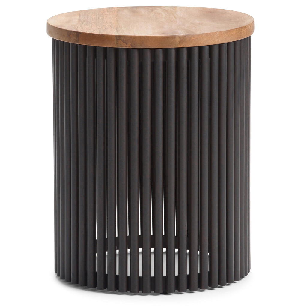 Demy Metal and Wood Accent Table