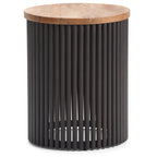 Demy Metal and Wood Accent Table