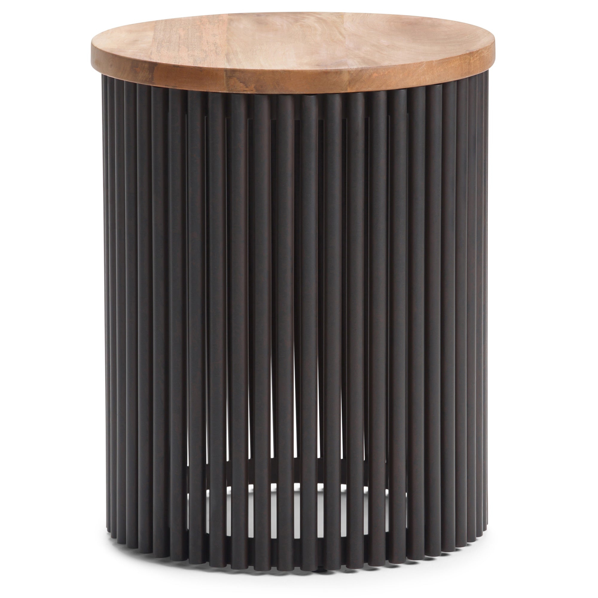 Demy Metal and Wood Accent Table
