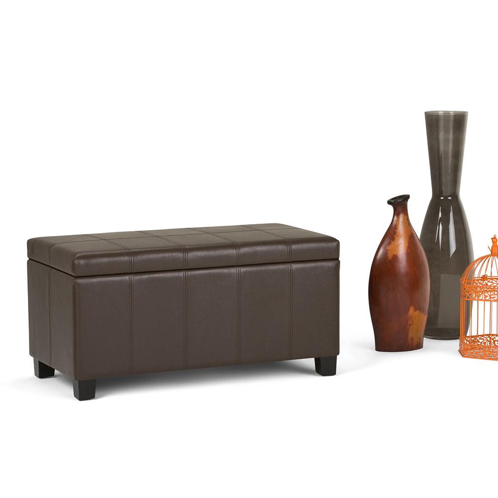 Dover Storage Ottoman in Vegan Leather
