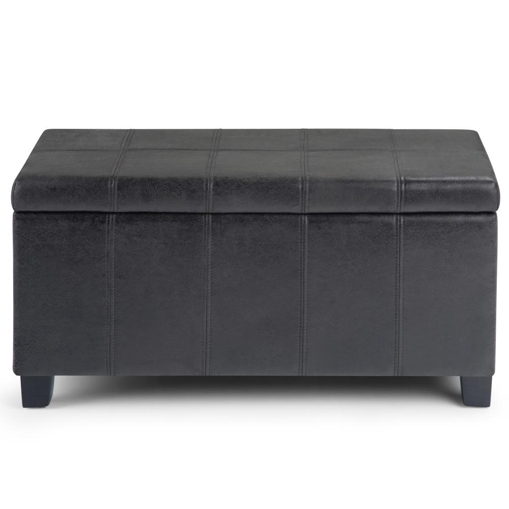 Dover Storage Ottoman in Distressed Vegan Leather
