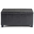 Dover Storage Ottoman in Distressed Vegan Leather