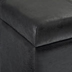 Dover Storage Ottoman in Distressed Vegan Leather