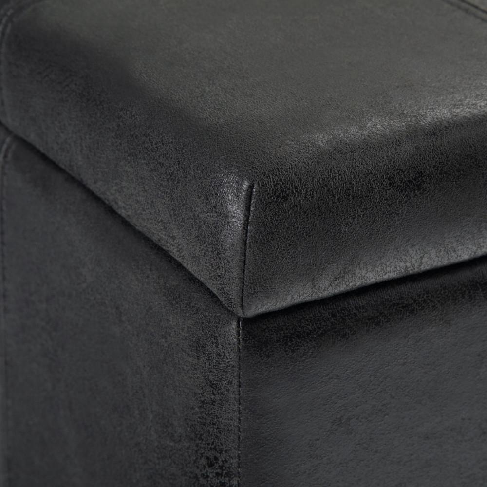 Dover Storage Ottoman in Distressed Vegan Leather