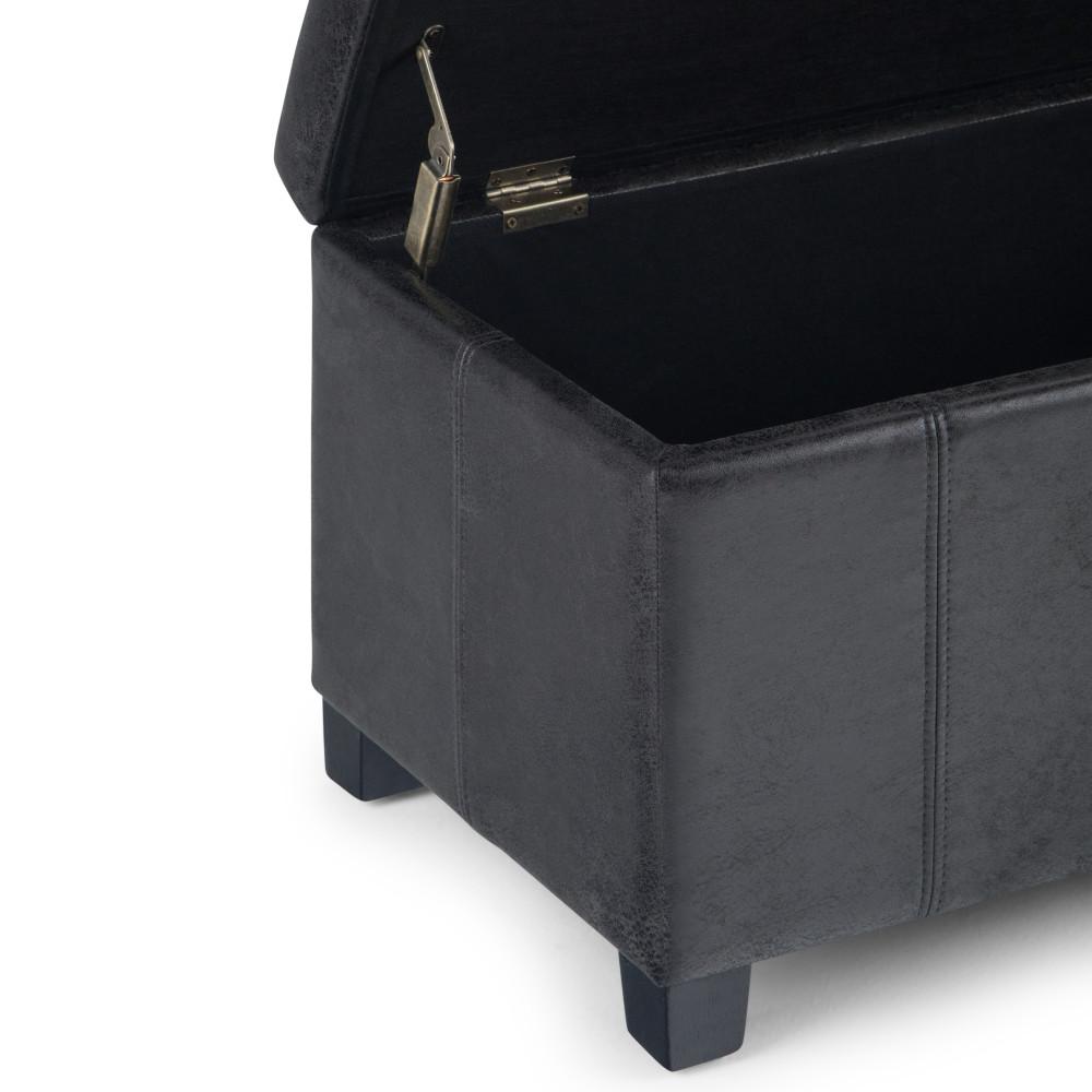 Dover Storage Ottoman in Distressed Vegan Leather