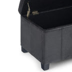 Dover Storage Ottoman in Distressed Vegan Leather