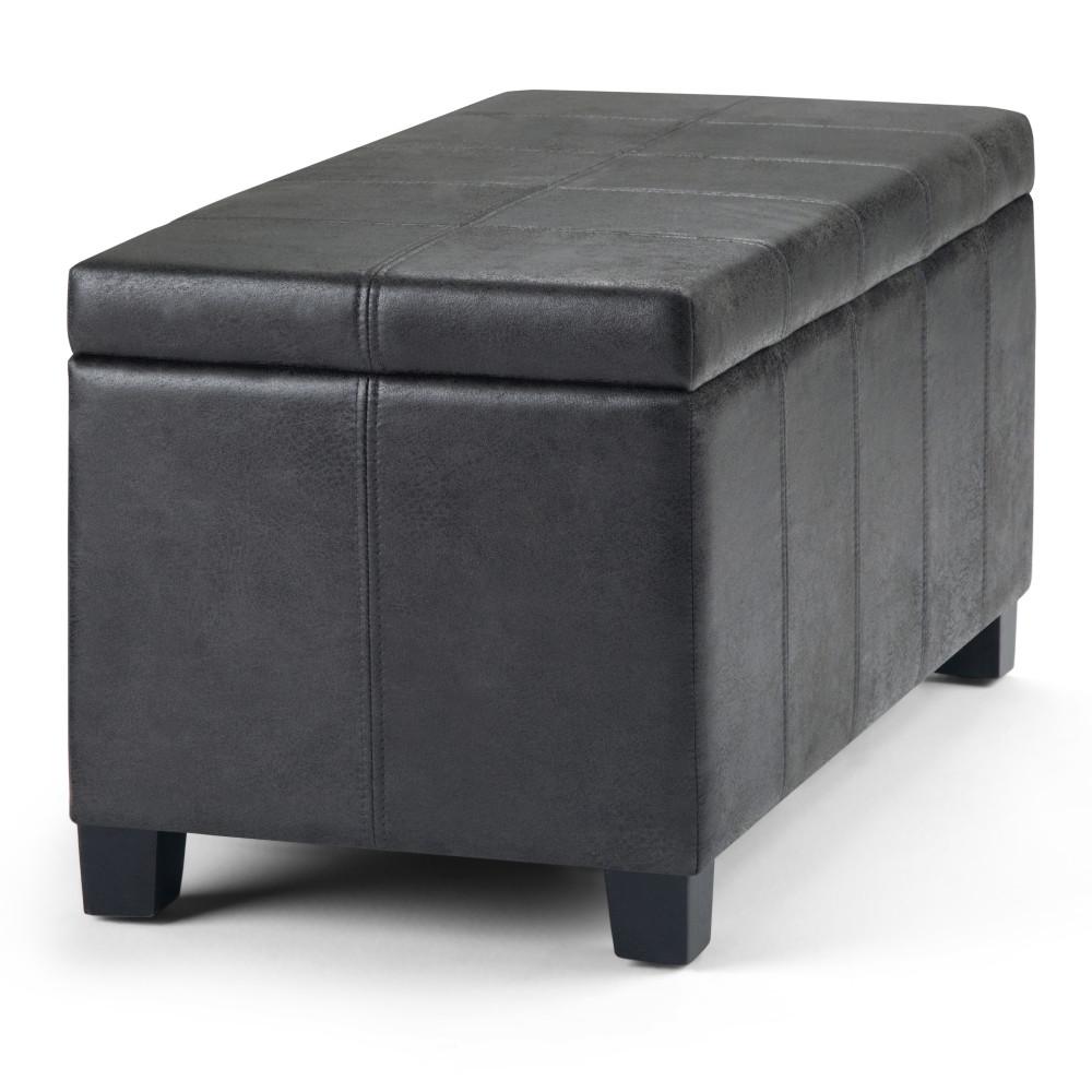 Dover Storage Ottoman in Distressed Vegan Leather