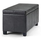 Dover Storage Ottoman in Distressed Vegan Leather