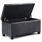 Dover Storage Ottoman in Distressed Vegan Leather