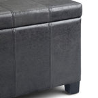 Dover Storage Ottoman in Distressed Vegan Leather