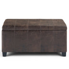 Dover Storage Ottoman in Distressed Vegan Leather