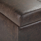 Dover Storage Ottoman in Distressed Vegan Leather