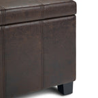 Dover Storage Ottoman in Distressed Vegan Leather