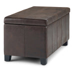 Dover Storage Ottoman in Distressed Vegan Leather
