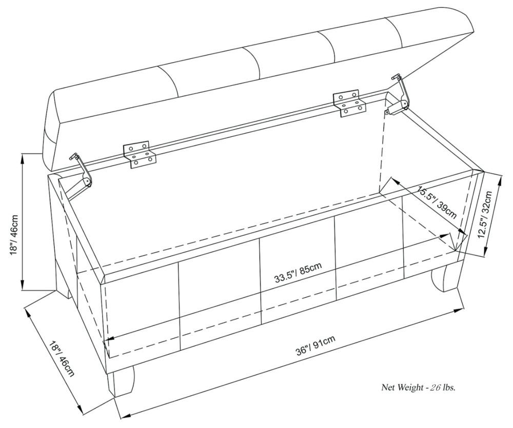 Dover Storage Ottoman in Vegan Leather