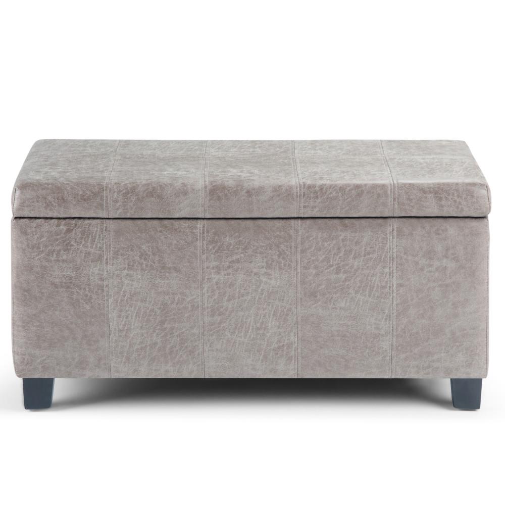 Dover Storage Ottoman in Distressed Vegan Leather