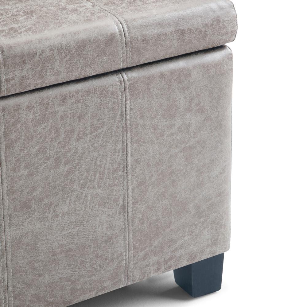 Dover Storage Ottoman in Distressed Vegan Leather