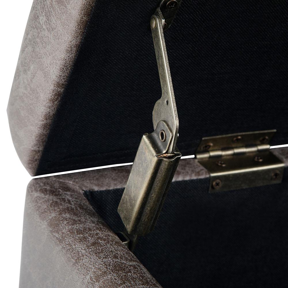 Dover Storage Ottoman in Distressed Vegan Leather