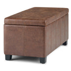 Dover Storage Ottoman in Distressed Vegan Leather