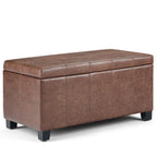 Dover Storage Ottoman in Distressed Vegan Leather