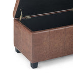 Dover Storage Ottoman in Distressed Vegan Leather