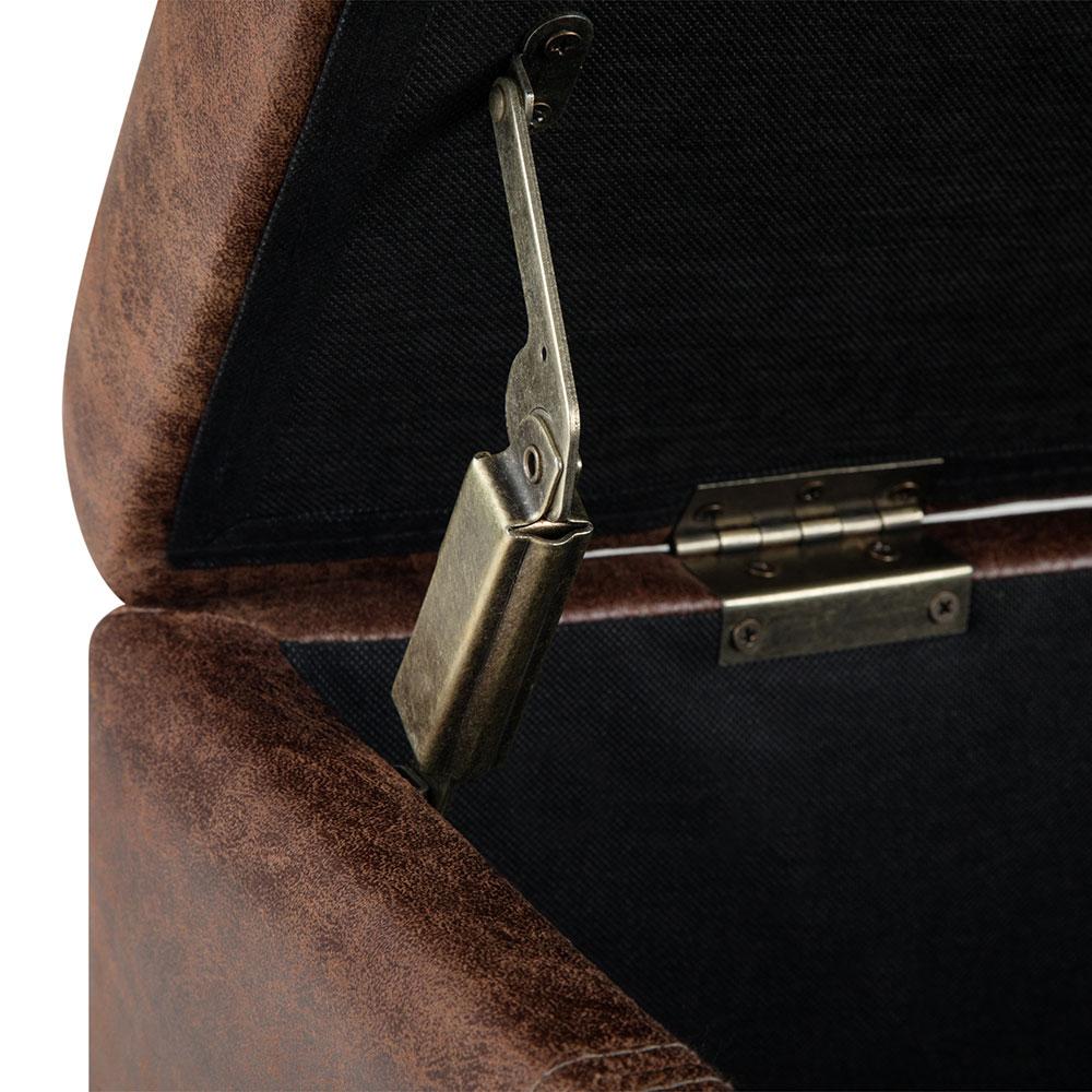 Dover Storage Ottoman in Distressed Vegan Leather